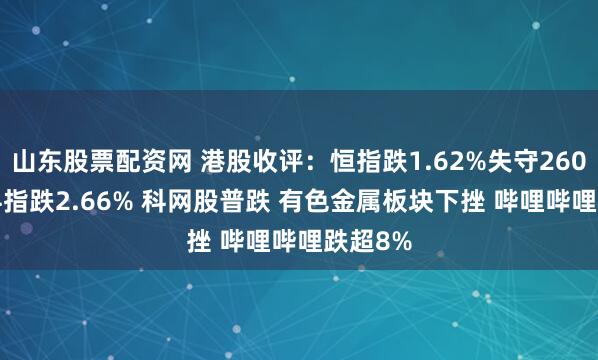 山东股票配资网 港股收评：恒指跌1.62%失守26000点 科指跌2.66% 科网股普跌 有色金属板块下挫 哔哩哔哩跌超8%
